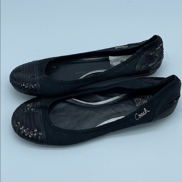 Coach Fabric and Sequin Ballet Flats Authentic - Picture 4 of 6